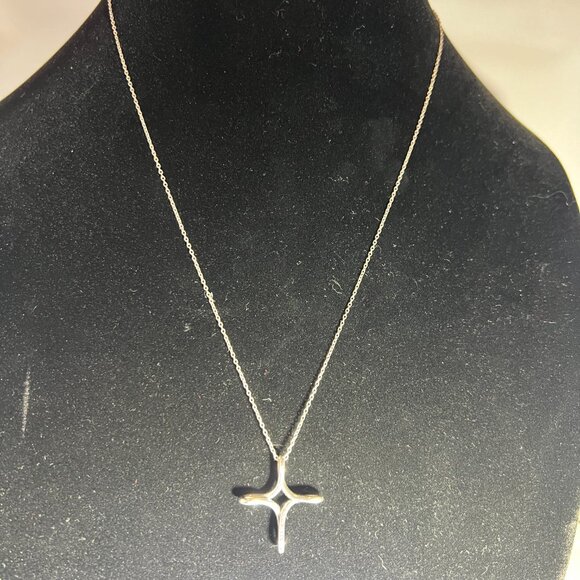 Authentic Tiffany Infinity Cross Silver Necklace - Picture 5 of 6